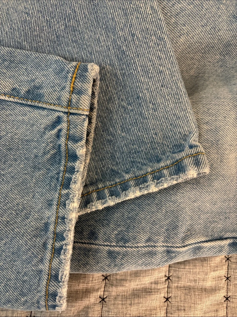 Levi's Light Blue Distressed Straight Leg Jeans